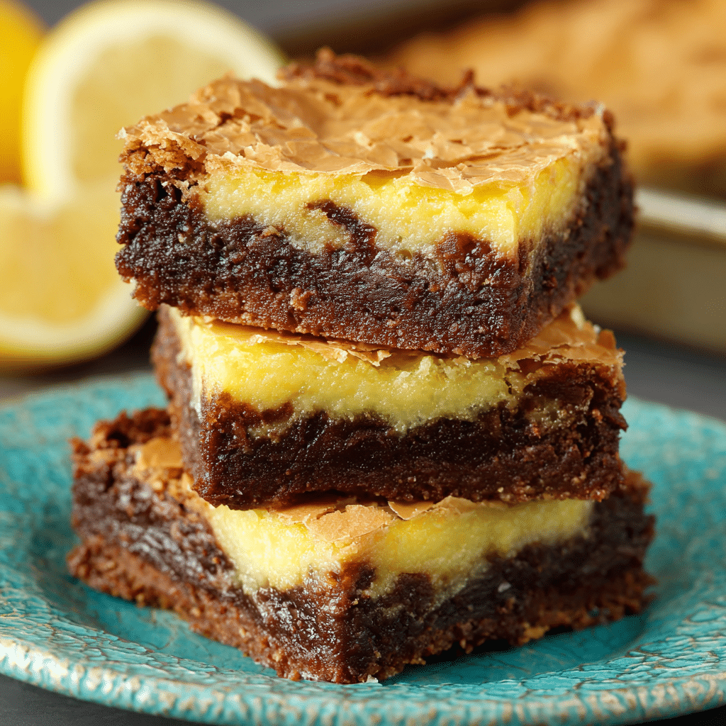 Zesty Citrus-Infused Lemon Brownies Recipe - Recipe Image