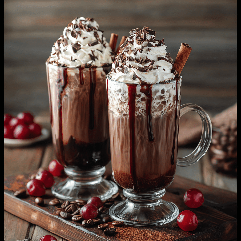 Dark Cherry Mocha Cold  with Black Forest Syrup Recipe - Recipe Image