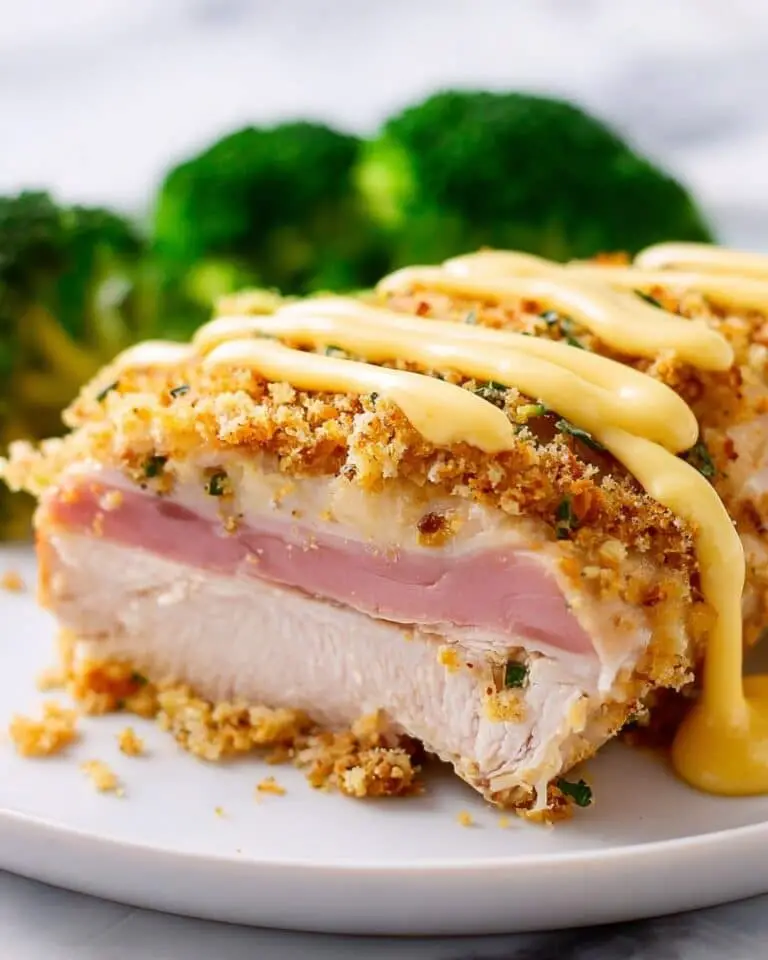 Crispy Creamy Chicken Cordon Bleu with Dijon Sauce Recipe