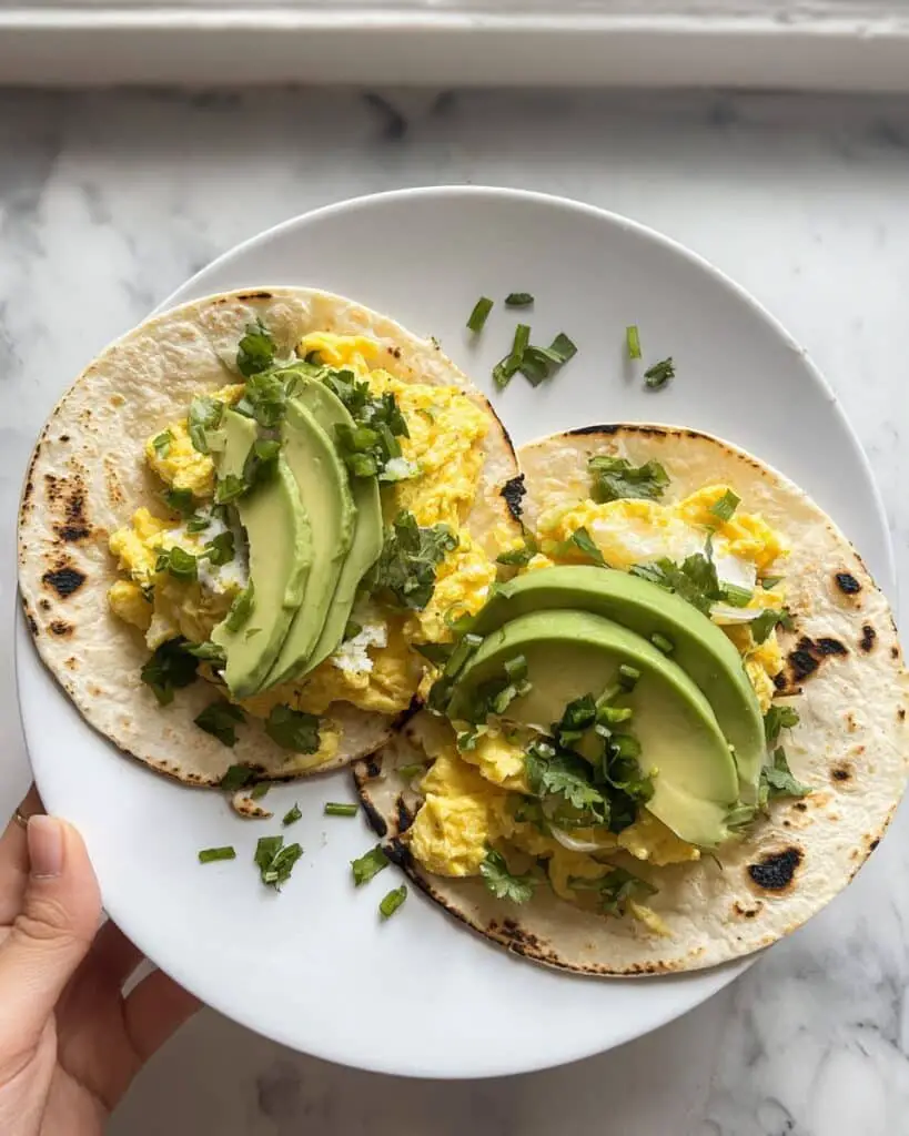 Barley Breakfast Tacos with Scrambled Eggs and Avocado Recipe