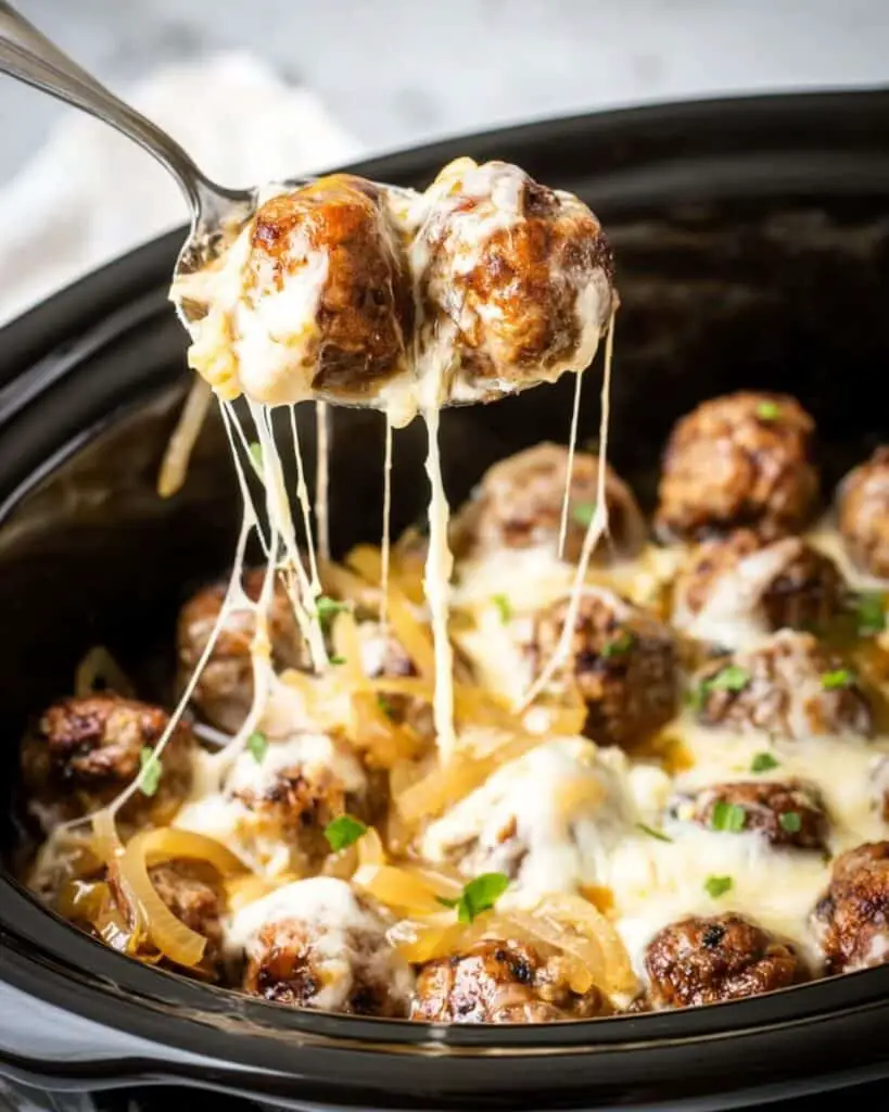 Crockpot French Onion Meatballs Recipe