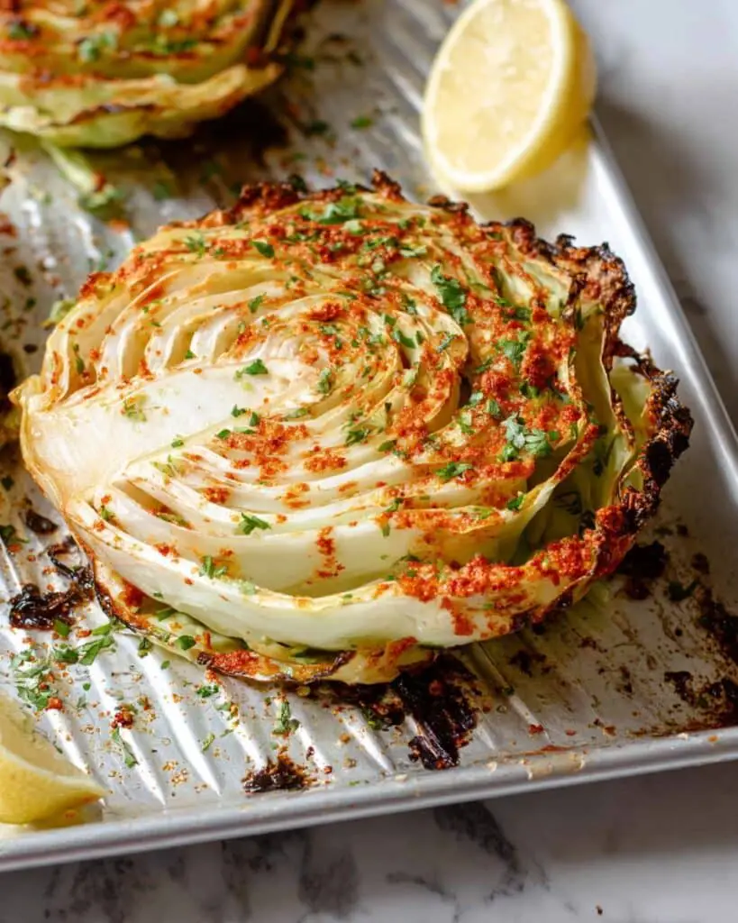 Oven Roasted Garlic Cabbage Steaks Recipe