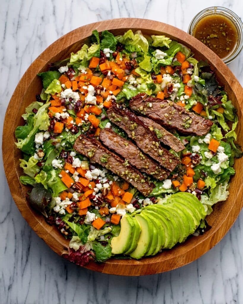 Hearty Steak and Roasted Butternut Squash Salad with Balsamic Dressing Recipe