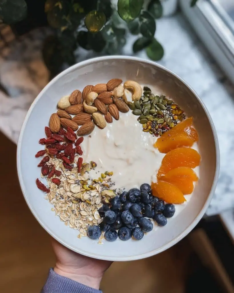 Barley Breakfast Bowl with Greek Yogurt and Nuts Recipe