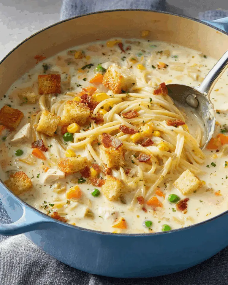 Creamy Chicken Noodle Soup with Pancetta Recipe
