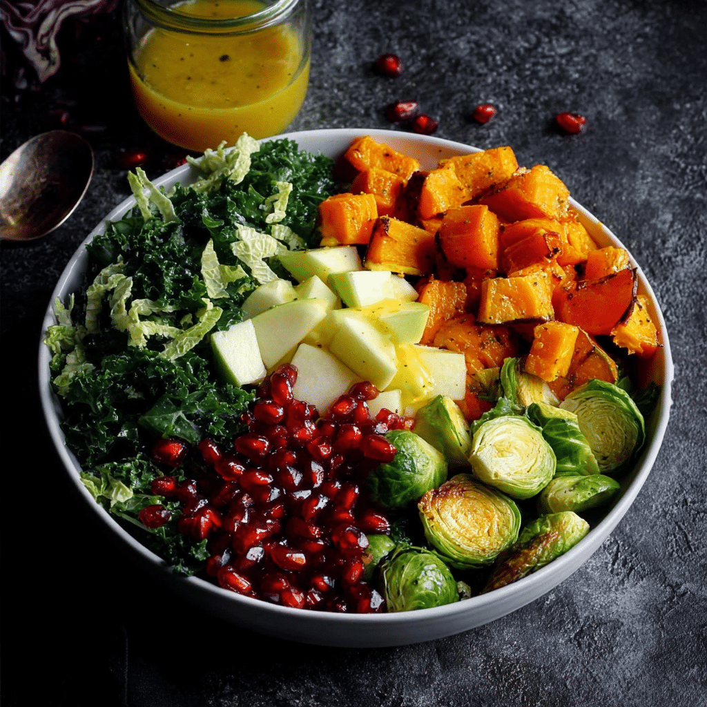 Vegan Fall Harvest Salad with Kale and Pumpkin Recipe - Recipe Image