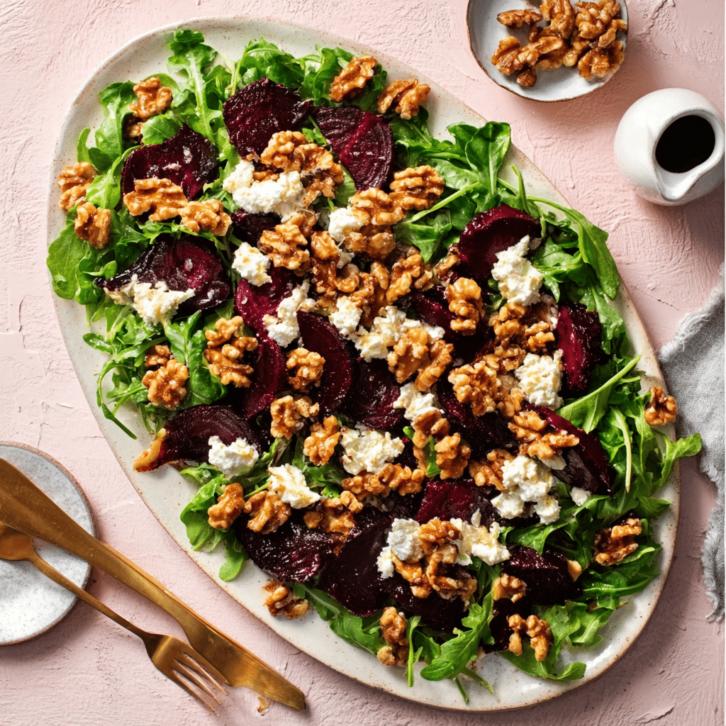 Roasted Beetroot Salad with Feta and Walnuts Recipe - Recipe Image