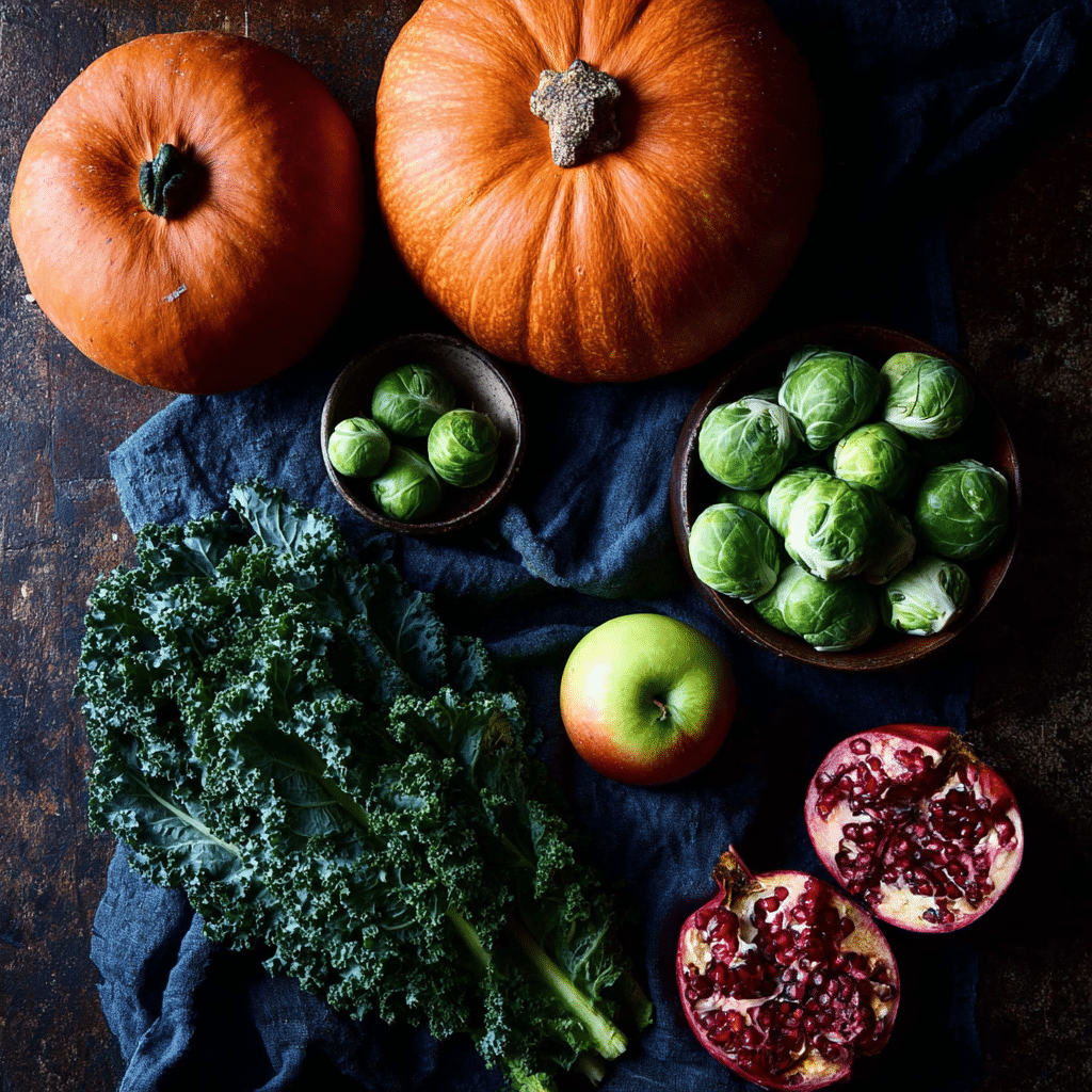 Vegan Fall Harvest Salad with Kale and Pumpkin Recipe - Recipe Image