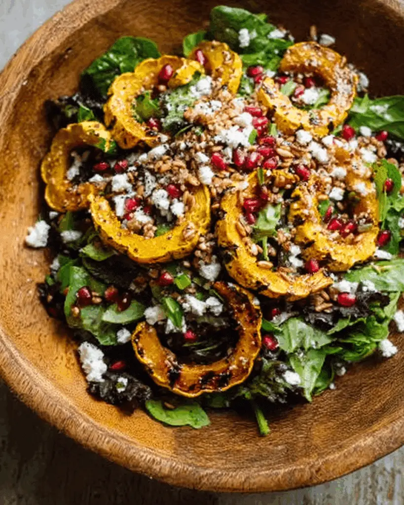 Delicata Squash Salad with Tahini Dressing Recipe