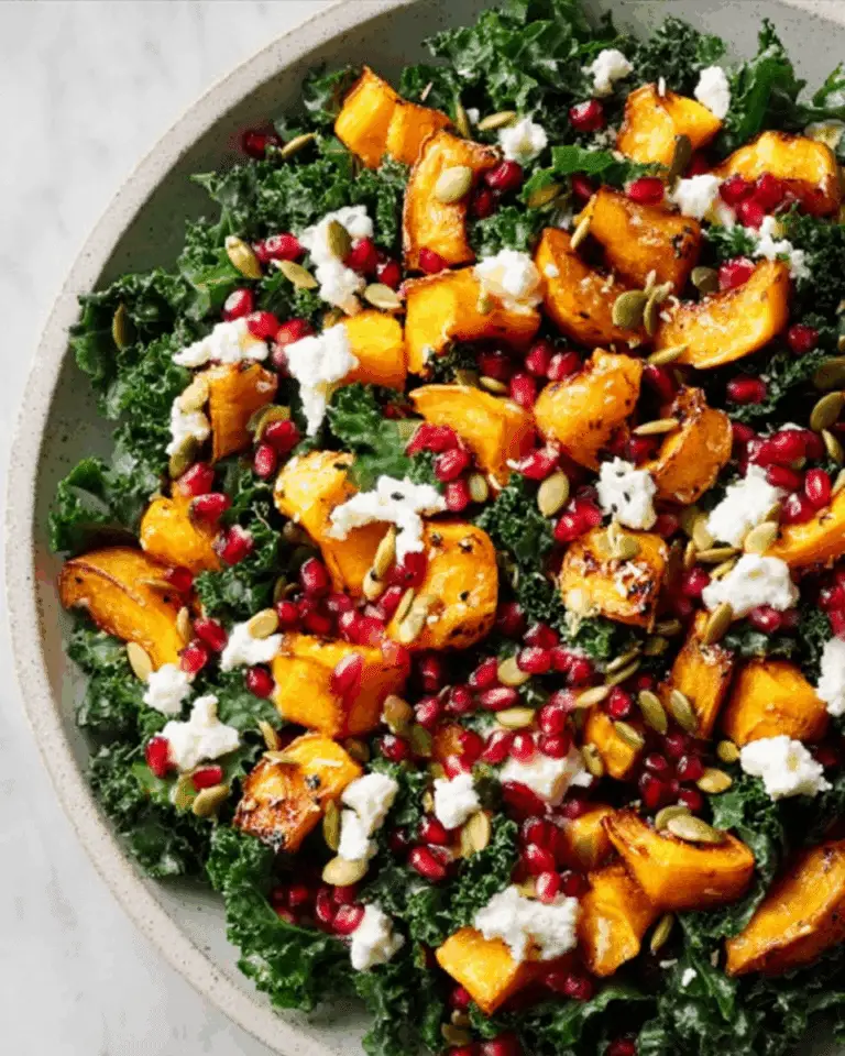 Vegan Fall Harvest Salad with Kale and Pumpkin Recipe