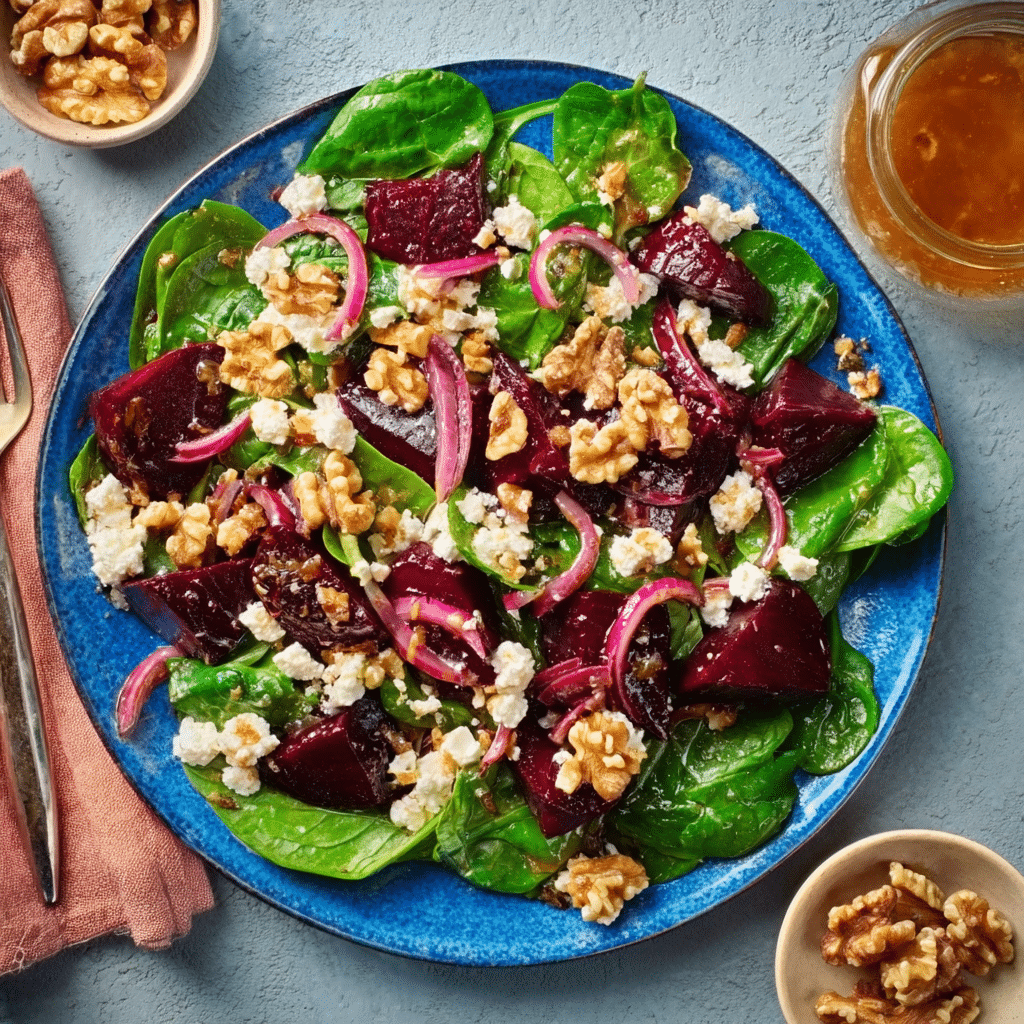 Roasted Beetroot Salad with Feta and Walnuts Recipe - Recipe Image