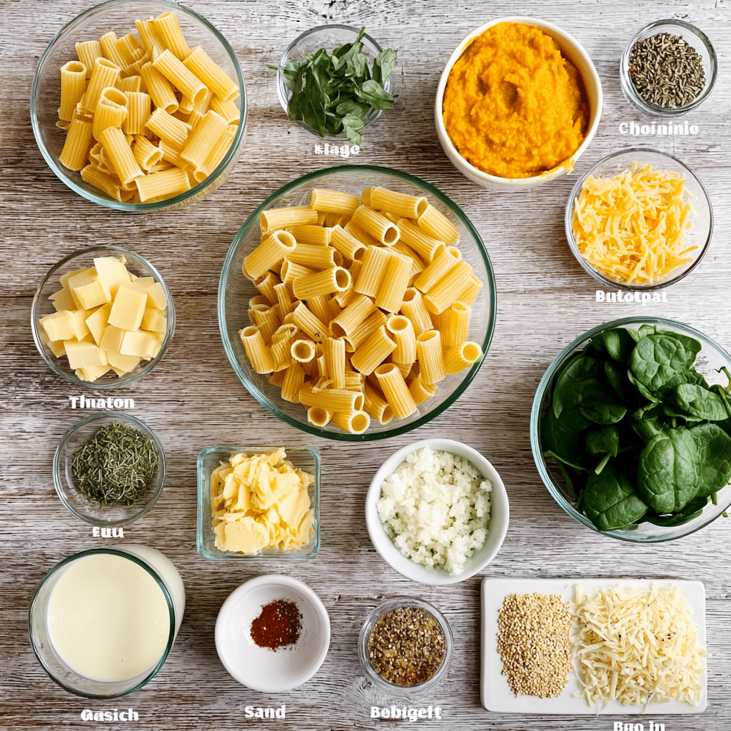 Pumpkin Pasta with Garlic and Spinach Recipe - Recipe Image