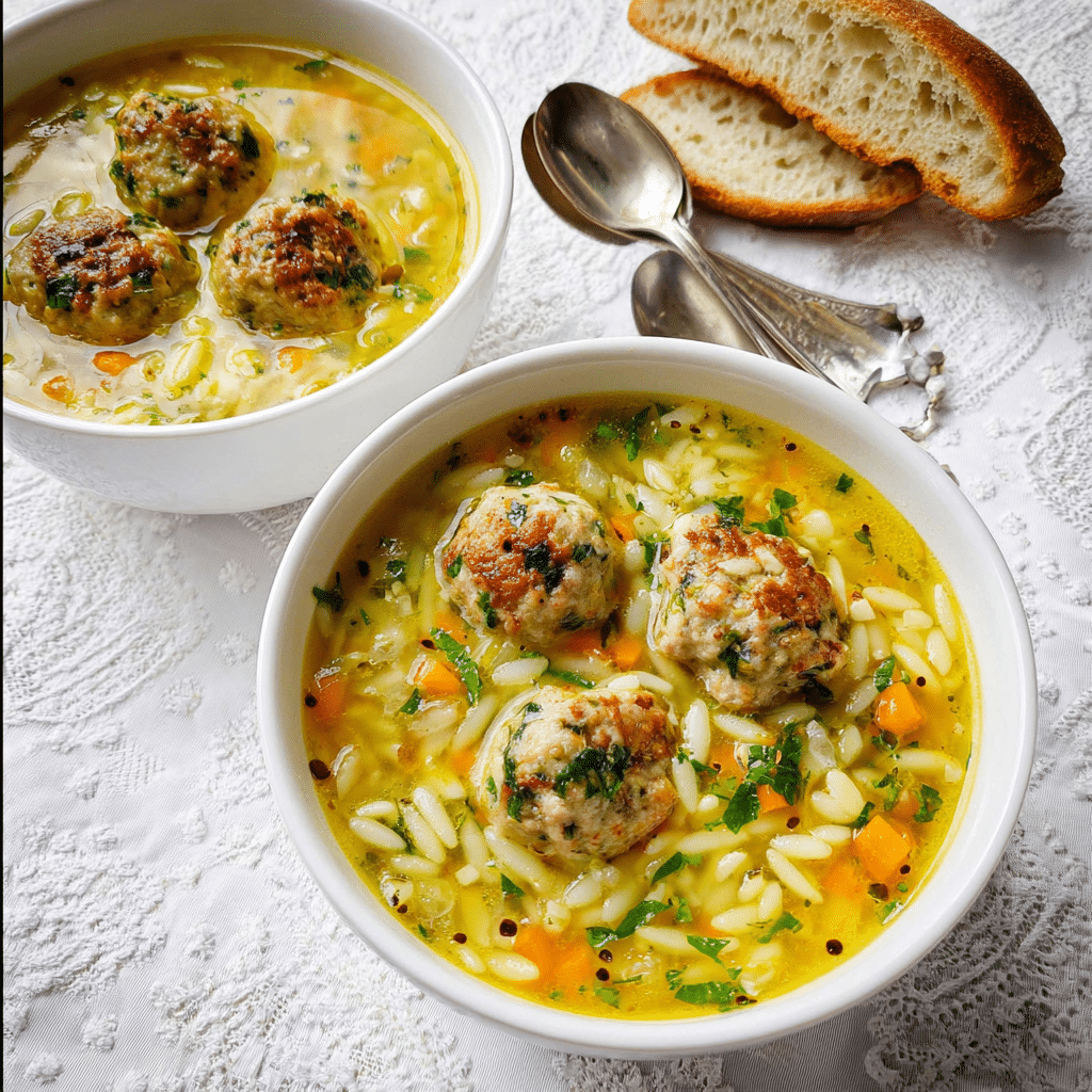 Chicken Meatball Noodle Soup Recipe - Recipe Image