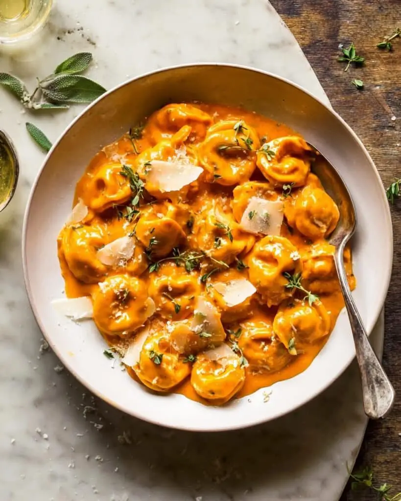 Creamy Pumpkin Tortellini with Sage and Parmesan Recipe