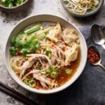 Asian Chicken Noodle Soup with Almond Flour Dumplings Recipe