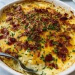 Loaded Mashed Potato Casserole with Cheese, Bacon, and Green Onions Recipe