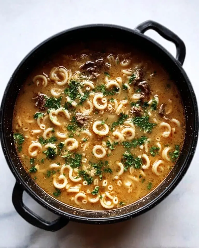 Hearty Meatball Soup with Vegetables and Pasta Recipe