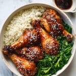 Honey Soy Chicken Drumsticks with Coconut Cauliflower Rice Recipe