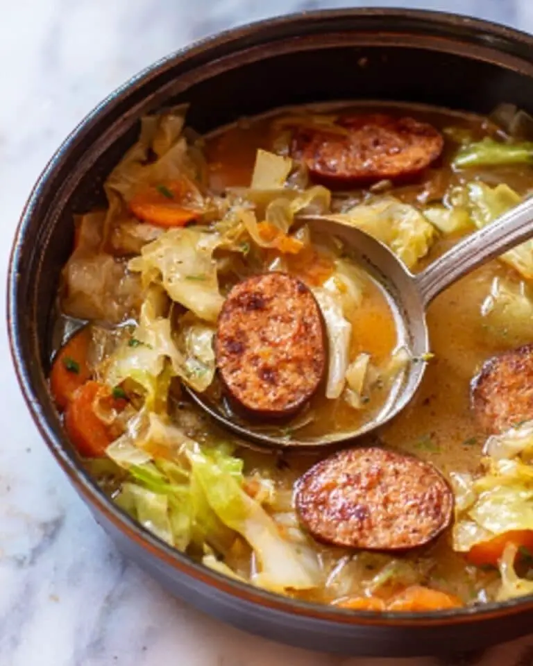 European Cabbage and Sausage Soup Recipe