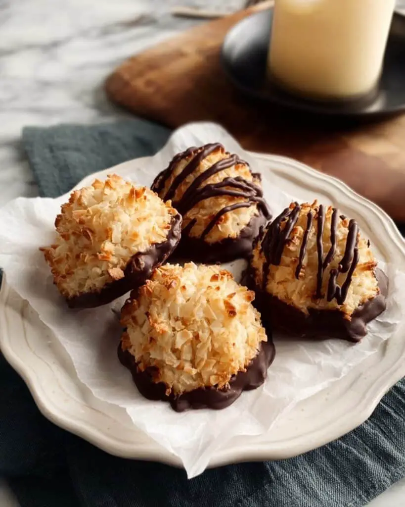 Chocolate-Dipped Coconut Macaroons Recipe