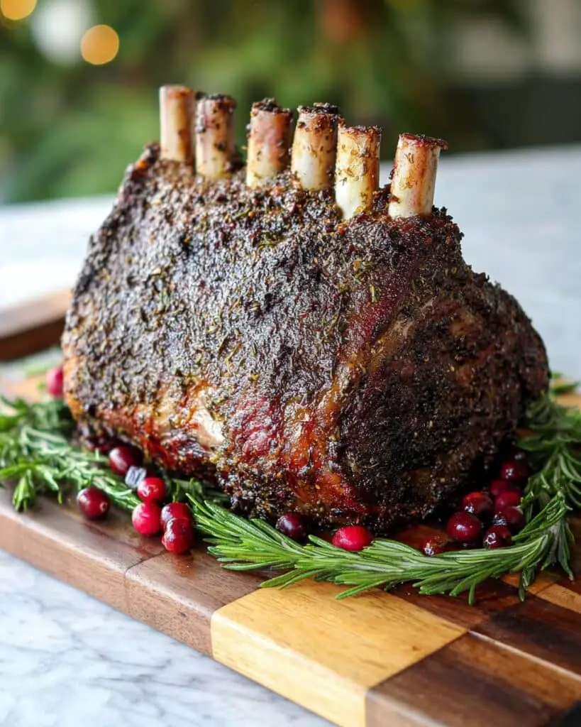 Classic Prime Rib Roast with Herb Crust Recipe