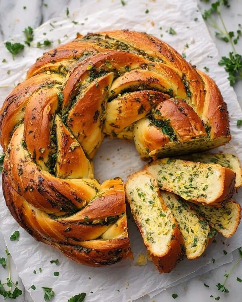 Low Carb Wreath Bread with Cheese and Herbs Recipe