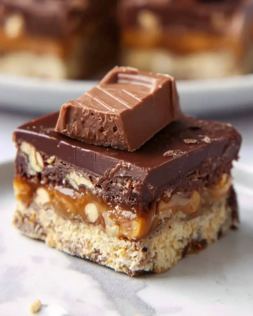 Snickers Tray Bake Slice Recipe