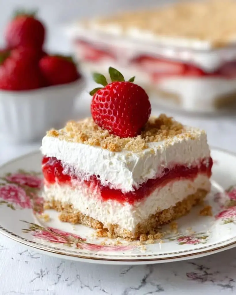 Strawberry Vanilla Pudding Dessert Lasagne Recipe