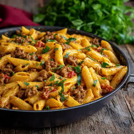 Irresistible Creamy Beef Pasta Recipe - Recipe Image