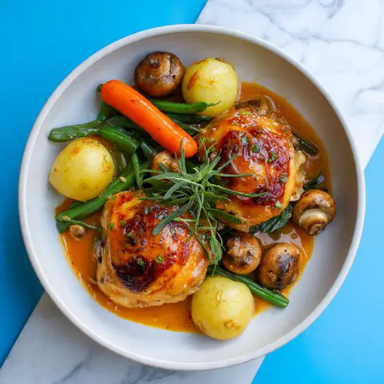 French Chicken with Tarragon and Vegetables Recipe