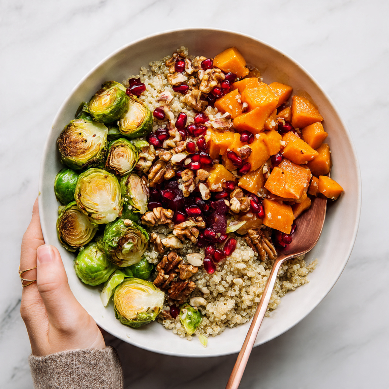 Warm Quinoa Brussels Sprouts Salad Recipe