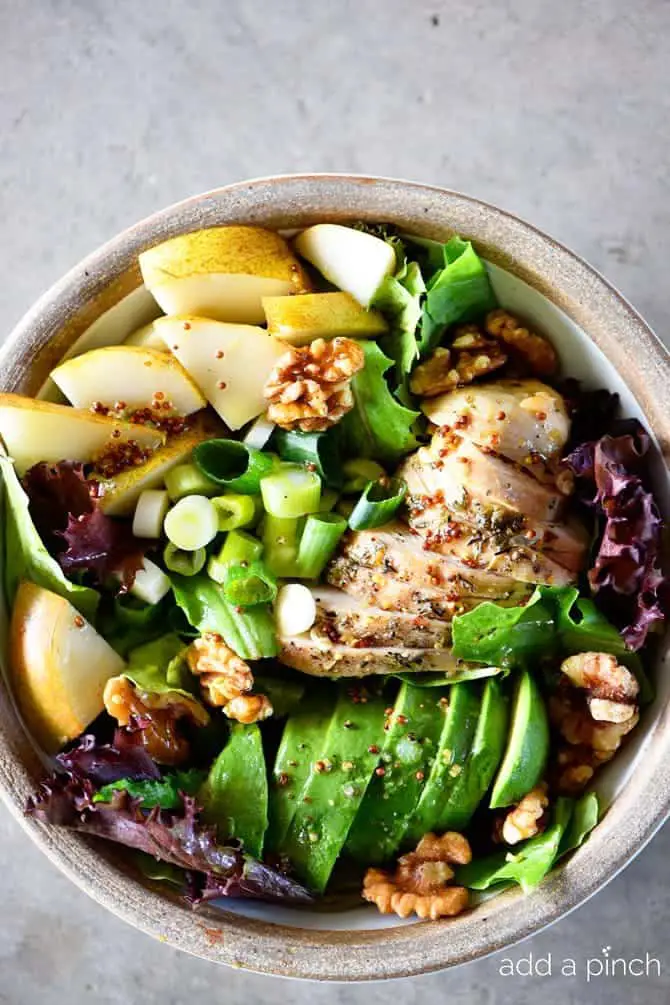 Chicken and Pear Salad with Walnuts and Blue Cheese Recipe - Recipe Image