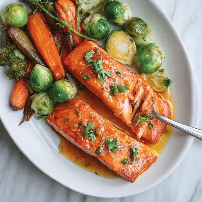 Maple Glazed Salmon with Roasted Veggies Recipe