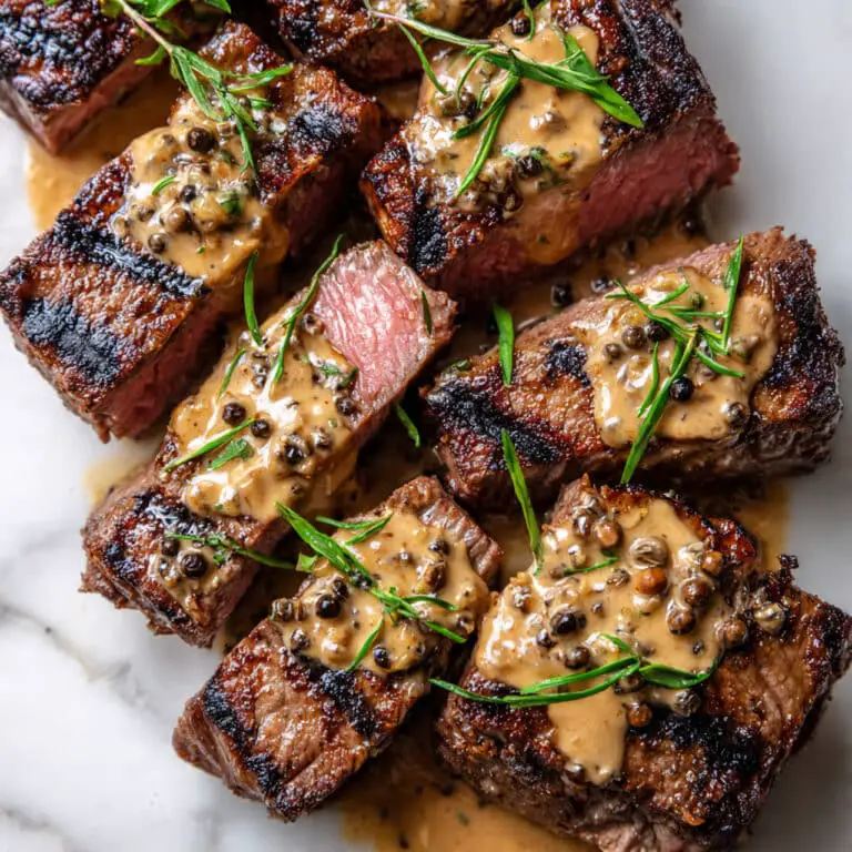 French Seared Steak with Cognac Cream Sauce Recipe
