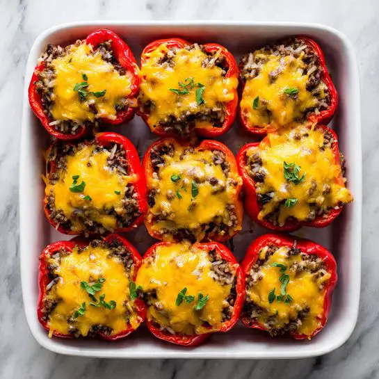 Ground Turkey Stuffed Bell Peppers Recipe - Recipe Image