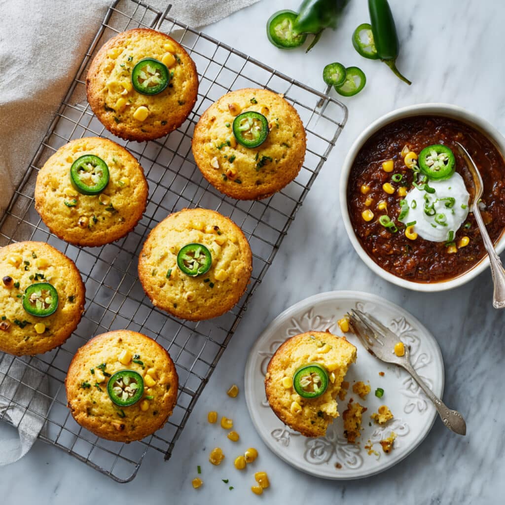 Cornbread Muffins with Jalapeño and Cheddar Recipe