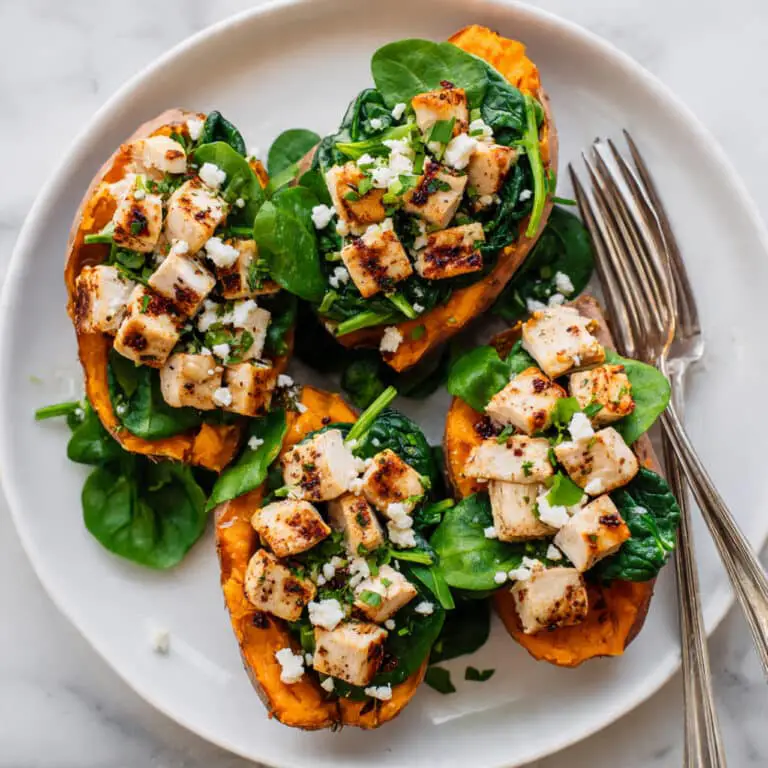 Chicken and Spinach Stuffed Sweet Potatoes Recipe