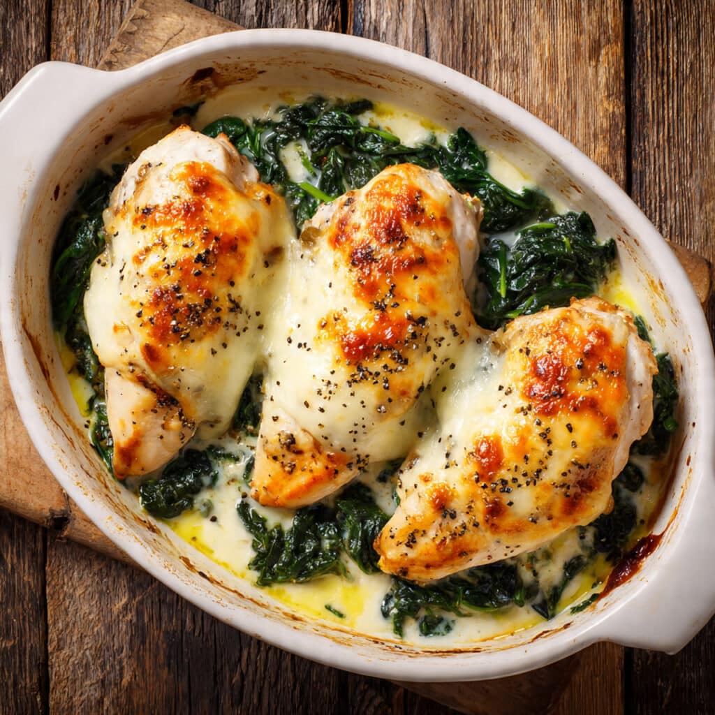 Creamy Spinach & Chicken Bake Recipe