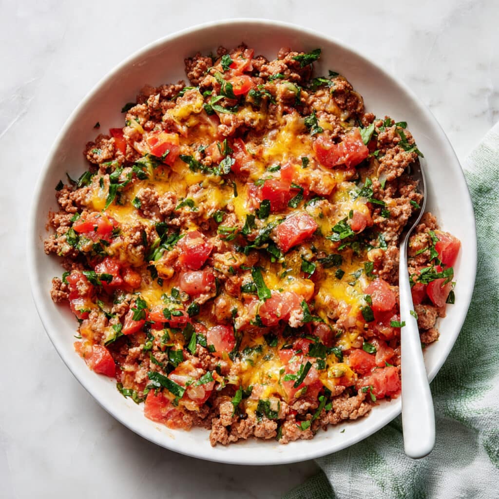 Cheesy Ground Beef and Rice Skillet Recipe