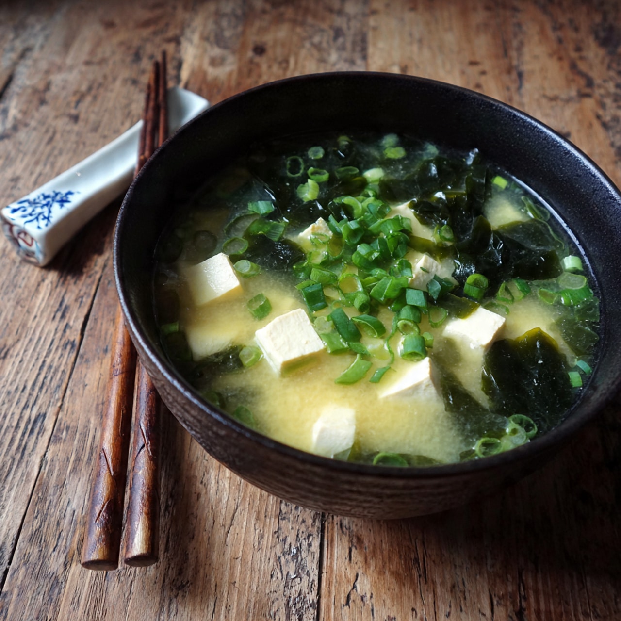Miso Soup with Tofu and Seaweed Recipe - Recipe Image