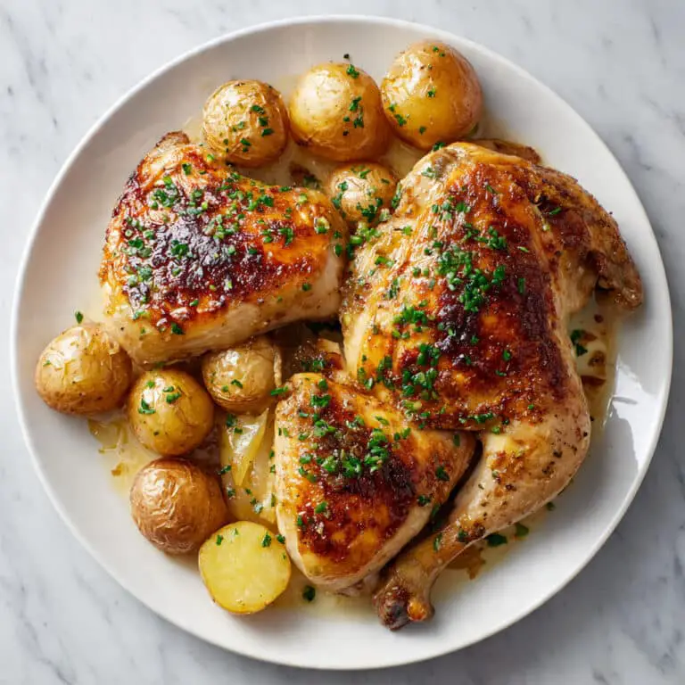 Honey Garlic Chicken Thighs with Potatoes Recipe