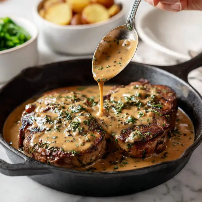 Beef Steak in Creamy Garlic Sauce Recipe