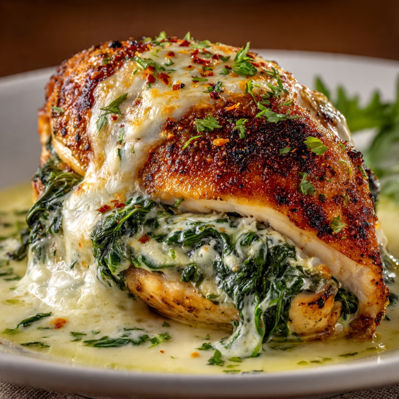 Cheesy Spinach Stuffed Chicken Breast Recipe