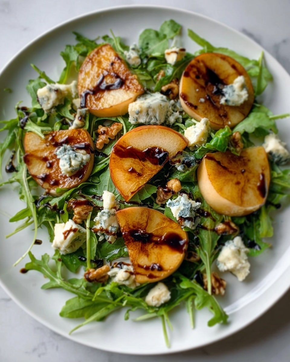 A rusted metal tray with six small white bowls and two yellow pears arranged on a white marbled surface. One bowl is filled with fresh green arugula leaves, another with a dark brown sauce, another with a golden liquid, one with light brown mustard, one with white cheese chunks, one with red dried cranberries, and the last with brown chopped nuts. The pears have a smooth texture and a bright yellow color. Photo taken with an iphone --ar 4:5 --v 7
