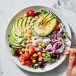 Vibrant Vegetarian Salad Bowl with Avocado, Chickpeas, and Vegetables Recipe