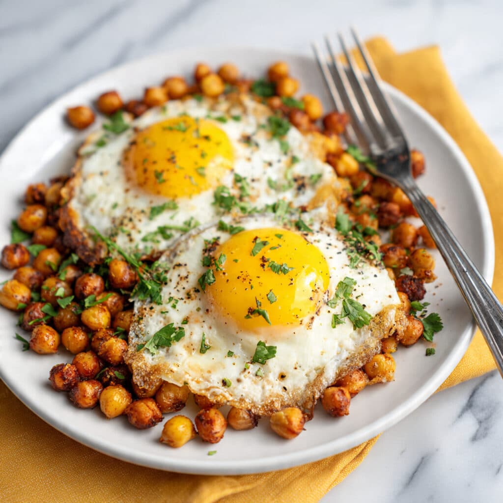 Chickpea Fried Eggs: A Hearty and Protein-Packed Mediterranean-Inspired Breakfast Recipe