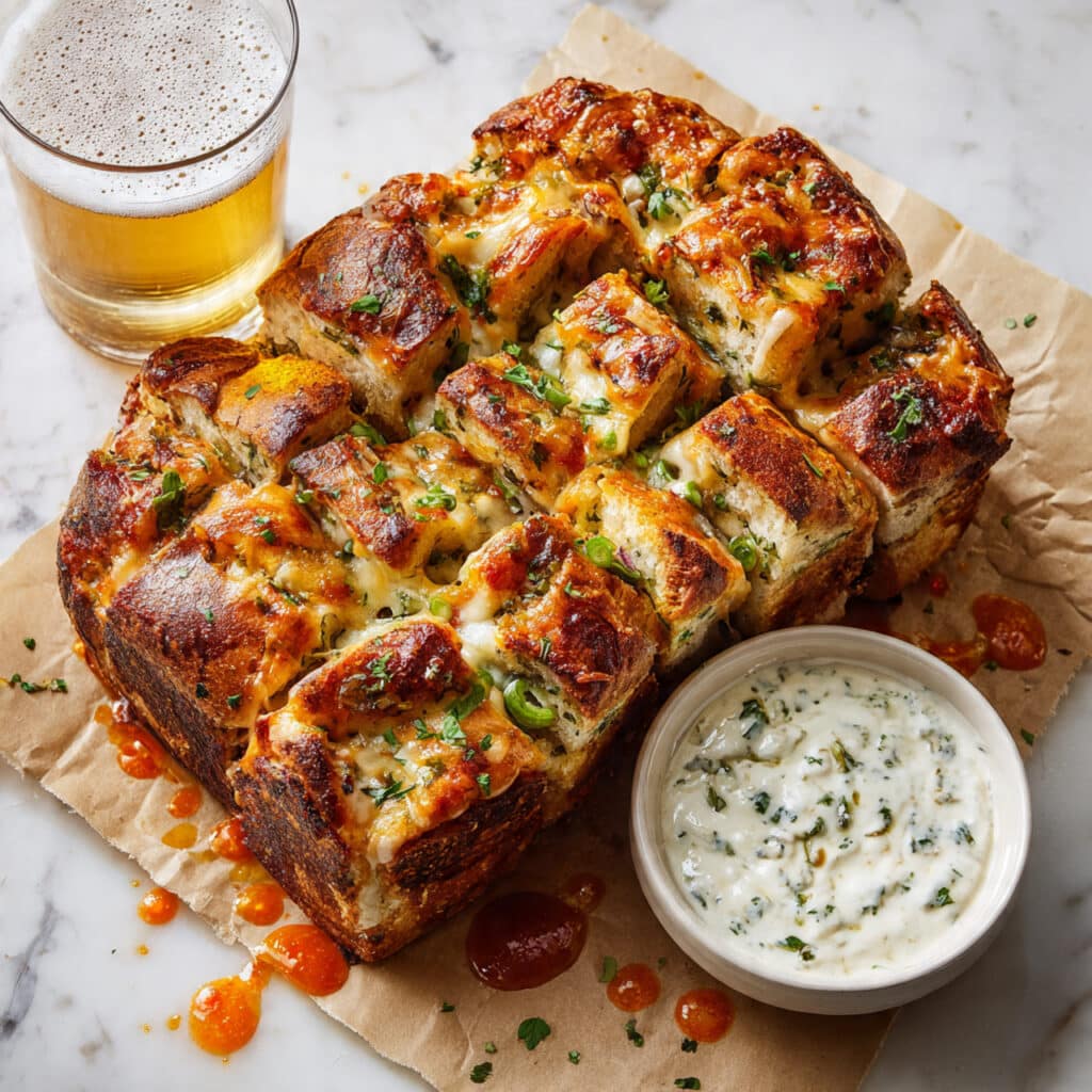 Buffalo Ranch Chicken Pull-Apart Bread Recipe