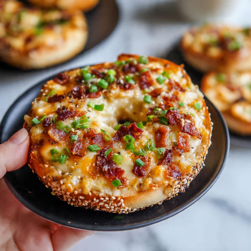 Creamy Bacon Cheddar Bagels Recipe