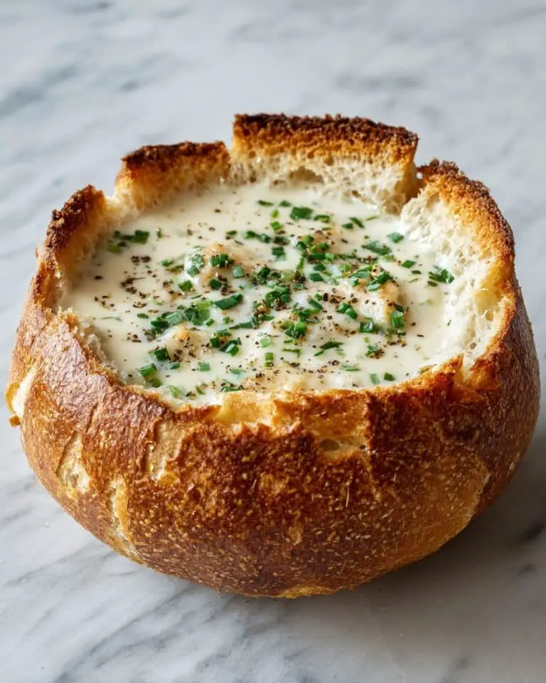 Clam Chowder in Sourdough Bread Bowl Recipe