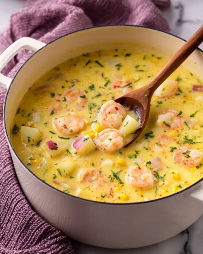 Shrimp, Bacon, and Corn Chowder with Potatoes Recipe